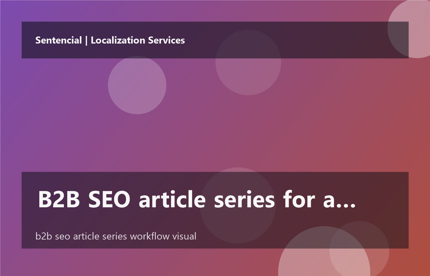 B2B SEO article series for a technical service provider