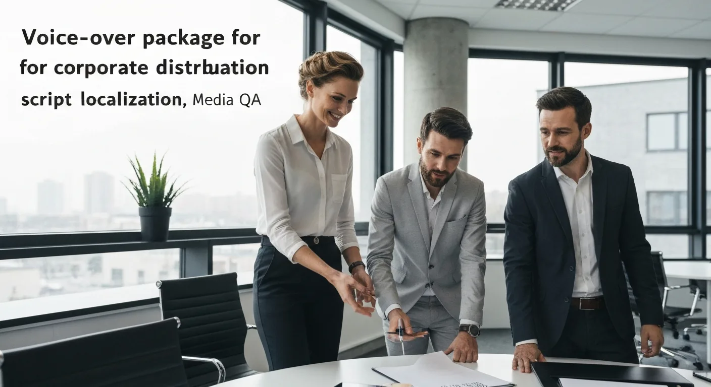 Voice-over package for corporate video distribution