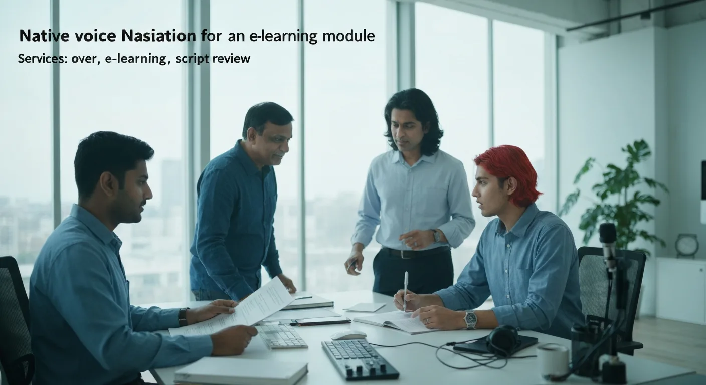 Native voice narration for an e-learning module
