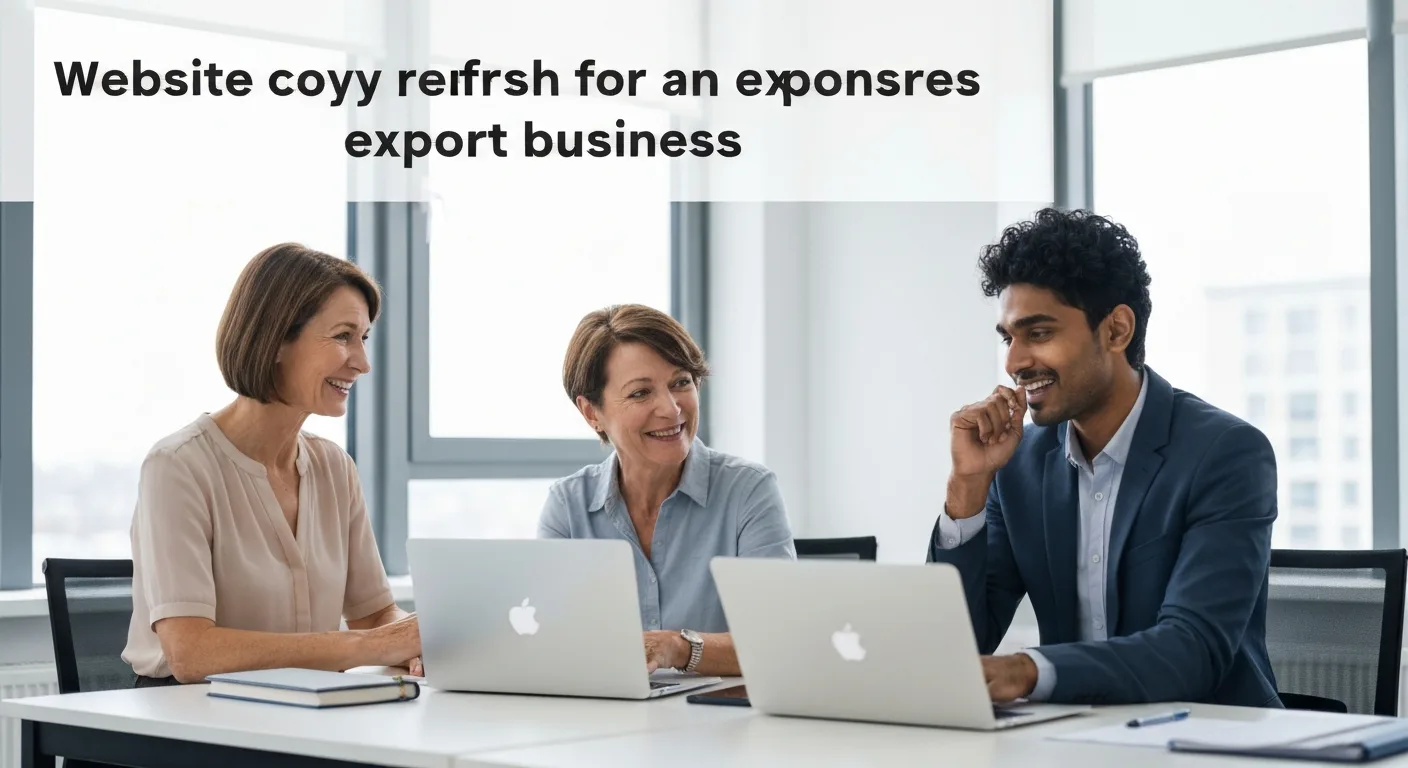 Website copy refresh for an export business
