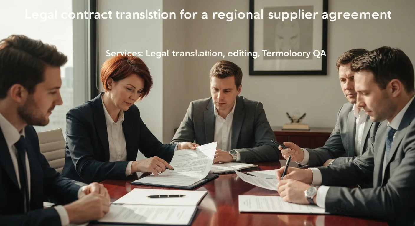 Legal contract translation for a regional supplier agreement
