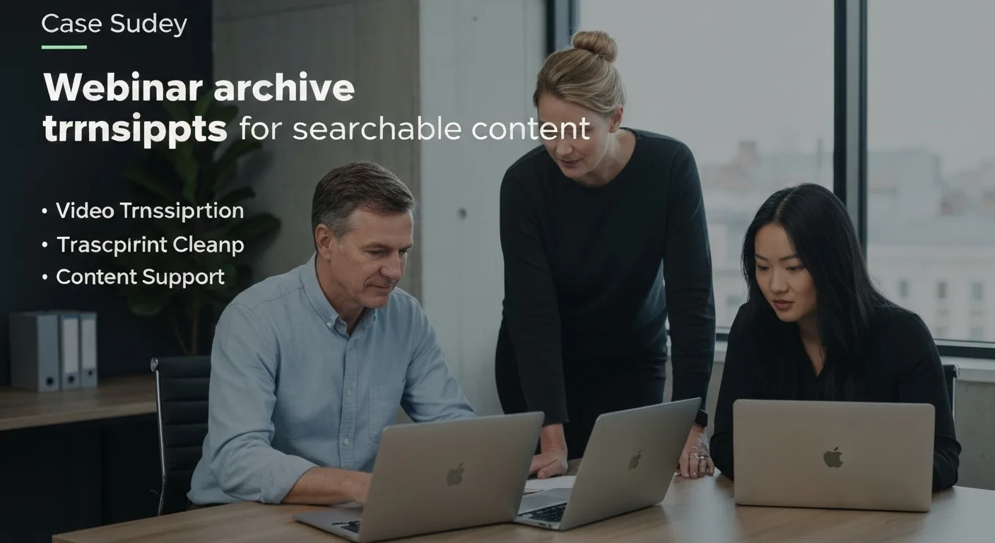 Webinar archive transcripts for searchable content