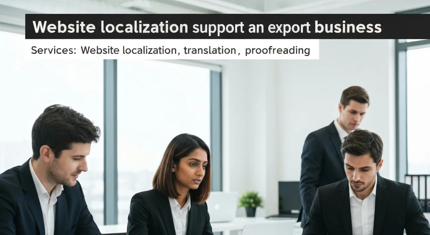 Website localization support for an export business