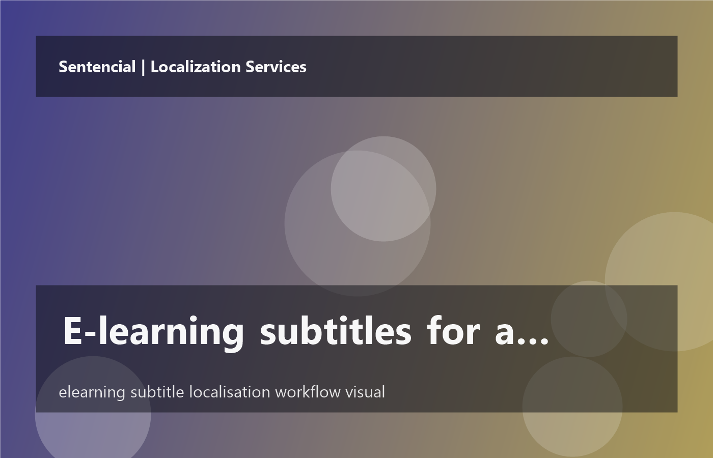 E-learning subtitles for a multi-region training launch
